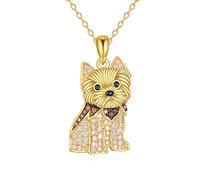 YFN Collana per cani in argento Sterling carino animale ciondolo gioielli amanti del cane regali per le donne, Normal, Argento sterling, Nessuna pietra preziosa