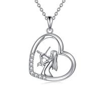 YFN Collana per violino in argento Sterling 925, con ciondolo a forma di violino, per studenti, laurea, regalo per musicisti, gioielli per ragazze e violino