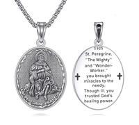 YFN Collana San Peregrino, in argento Sterling 925, con medaglione di sacro peregrino, regalo per uomini e donne