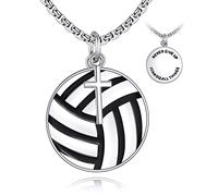 YFN Collana sportiva in argento Sterling Non mollare mai io posso fare tutte le cose con ciondolo gioielli sportivi regali per donne uomini ragazzi ragazze, Argento sterling, Nessuna pietra preziosa