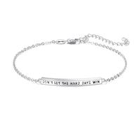 YFN Don't Let The Hard Days Win Bracciale in argento Sterling, piccolo braccialetto motivazionale, idea regalo per donna, normal, Argento sterling, Nessuna pietra preziosa