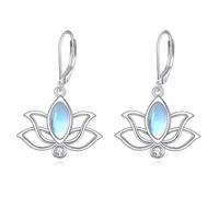 YFN Lotus Orecchini da donna in argento sterling 925, con fiore, idea regalo per ragazze, Argento sterling, Nessuna pietra preziosa