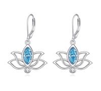 YFN Lotus Orecchini da donna in argento sterling 925, con fiore, idea regalo per ragazze, Argento sterling, Nessuna pietra preziosa