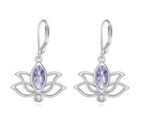 YFN Lotus Orecchini da donna in argento sterling 925, con fiore, idea regalo per ragazze, Argento sterling, Nessuna pietra preziosa