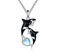 YFN Orca Killerwal - Collana da donna in argento Sterling, idea regalo, 22 * 19 mm, Argento sterling, Non pietra preziosa