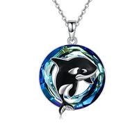 YFN Orca Killerwal - Collana da donna in argento Sterling, idea regalo, Argento sterling, Nessuna pietra preziosa