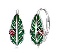 YFN Orecchini a cerchio in argento Sterling con fiori di loto da donna, Argento sterling, Nessuna pietra preziosa