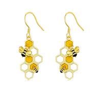 YFN Orecchini a forma di ape, in argento Sterling, a nido d'ape, per donne e ragazze, regalo per mamma e figlia