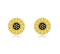 YFN Orecchini a forma di girasole per le donne in argento Sterling con girasole leverback orecchini regalo di compleanno, Argento sterling, Zirconia cubica