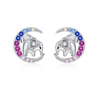 YFN Orecchini Animale Argento Sterling Animale Carino Luna Orecchino Borchie Regali per Donne Ragazze (Elefante)