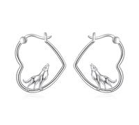 YFN Orecchini Animali in Argento Sterling Orecchini a Cerchio Pendenti con Cuore Animale Gioielli Carini Regali per Donne, normale, Argento sterling, Non pietra preziosa