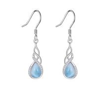 YFN Orecchini Larimar in argento sterling 925 nodo celtico - Orecchini etnici fatti a mano con marittimo