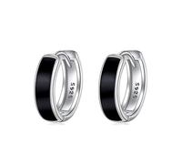 YFN Orecchini neri da uomo in argento sterling 925 con runa vichinga nera orecchini di compleanno per uomini e donne, Mittel, Argento sterling