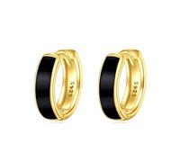 YFN Orecchini neri da uomo in argento sterling 925 con runa vichinga nera orecchini di compleanno per uomini e donne, Argento sterling, Zirconia cubica