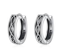 YFN orecchini per uomo Orecchini neri in argento sterling 925 - Rune vichinghe - Per uomo e donna, Argento sterling, Zircone cubico, 15 millimètres, Argento sterling, Zirconia cubica