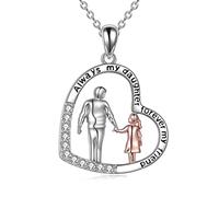 YFN Ragazza Compleanno Collana Argento Sterling Ciondolo Cuore Gioielli Padre Figlia Regalo per uomo ragazza