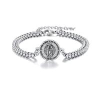 YFN Sacro Brigid Bracciale in argento sterling 925 con guardiano religioso, regalo per uomini e donne