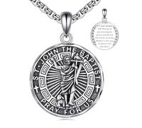 YFN Santo Patron Collana in argento Sterling Amuleto Medaglia Ciondolo Gioielli Religiosi Regali per Uomo Donna, normal, Argento sterling, Non pietra preziosa