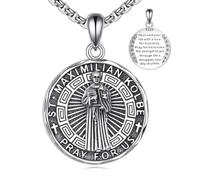 YFN Santo Patron Collana in argento Sterling Amuleto Medaglia Ciondolo Gioielli Religiosi Regali per Uomo Donna, Argento sterling, Nessuna pietra preziosa