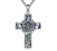 YFN Santo Patron Collana in argento Sterling Amuleto Medaglia Ciondolo Gioielli Religiosi Regali per Uomo Donna, Normal, Argento sterling, Nessuna pietra preziosa