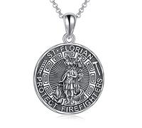 YFN Santo Patron Collana in argento Sterling Amuleto Medaglia Ciondolo Gioielli Religiosi Regali per Uomo Donna, normal, Argento sterling, Non pietra preziosa