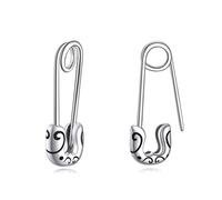 YFN Spilla da balia orecchini in argento Sterling piccolo graffetta pendolare orecchini a forma di cuore di carta clip gioielli regali per le donne, Normal, Argento sterling, Nessuna pietra preziosa