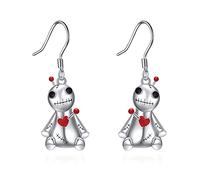 YFN Voodoo - Orecchini in argento Sterling a forma di strega, stile gotico, idea regalo per donne e ragazze, normale, Argento sterling, Zirconie sintetico