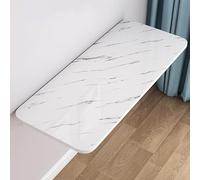 YFQYRB Tavolo Pieghevole A Parete in Legno Versatile Tavolo da Pranzo Pieghevole 100x50cm Tavolino Porta PC da Parete Galleggiante Tavolo Pieghevole A Muro(White Stone,80x40cm/32x16in)
