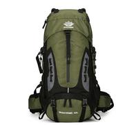Yfreal, zaino da viaggio da 60 l, con copertura antipioggia, impermeabile, zaino da arrampicata per uomo e donna, verde scuro, Large, Per esterni