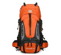 Yfreal, zaino da viaggio da 60 l, con copertura antipioggia, impermeabile, zaino da arrampicata per uomo e donna, Arancione, Large, Per esterni
