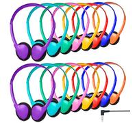YFSFQS Bulk Classroom - Cuffie per studenti e bambini, confezione da 50 | Set di cuffie all'ingrosso con jack da 3,5 mm per Chromebook e PC portatili (colori misti)