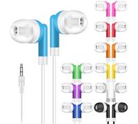 YFSFQS Bulk - Confezione da 100 auricolari per bambini, con cavo, per studenti, per biblioteca scolastica, 3,5 mm, multicolore, all'ingrosso, per Chromebook e PC portatili (10 colori)