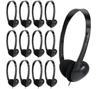YFSFQS Bulk - Confezione da 100 cuffie per la scuola per bambini, con cavo, 3,5 mm, colore: Nero