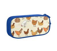 YFSGDLBN A Brood of Chickens - Astuccio portamatite di grande capacità, con stampa di galline, Blu, Taglia unica, Portamonete