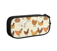 YFSGDLBN A Brood of Chickens - Astuccio portamatite di grande capacità, con stampa di galline, Nero , Taglia unica, Portamonete