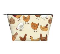 YFSGDLBN A Brood of Chickens - Borsa da viaggio per cosmetici, con stampa di galline, Nero , Taglia unica