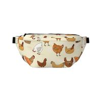 YFSGDLBN A Brood of Chickens - Marsupio a tracolla con stampa, stile casual, Nero , Taglia unica