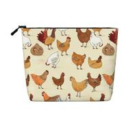 YFSGDLBN A Brood of Chickens - Trousse da viaggio in canapa finta con stampa di galline, Nero , Taglia unica