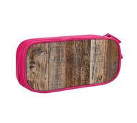 YFSGDLBN Astuccio in legno marrone con stampa di grande capacità, astuccio per matite doppio, astuccio portatile per cancelleria, rosa, Taglia unica, Portamonete