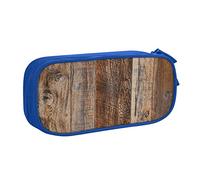 YFSGDLBN Astuccio in legno marrone con stampa di grande capacità, astuccio per matite doppio, astuccio portatile per cancelleria, Blu, Taglia unica, Portamonete