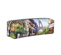 YFSGDLBN Astuccio in pelle con stampa Torre Eiffel di Parigi Street Scene, astuccio portatile per cancelleria, bianco, Taglia unica, Portamonete