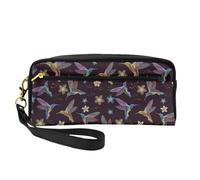 YFSGDLBN Astuccio per matite con fiori e colibrì ricamati, piccola borsa per il trucco