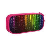 YFSGDLBN Astuccio per matite con stampa arcobaleno fluo di grande capacità, astuccio per cancelleria portatile, rosa, Taglia unica, Portamonete