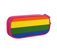 YFSGDLBN Astuccio per matite con stampa bandiera arcobaleno di grande capacità, astuccio per cancelleria portatile, rosa, Taglia unica, Portamonete