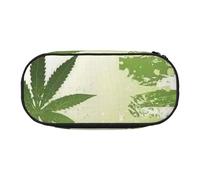 YFSGDLBN Astuccio per matite con stampa con foglie e vaso di erba, astuccio per cancelleria portatile, Nero , Taglia unica, Portamonete