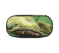 YFSGDLBN Astuccio per matite con stampa di pesce gatto subacqueo, astuccio per cancelleria portatile, Nero , Taglia unica, Portamonete