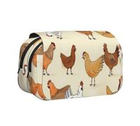 YFSGDLBN Astuccio per penne a conchiglia con stampa "A Brood of Chickens"