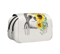 YFSGDLBN Astuccio per penne a conchiglia con stampa di girasole bradipo