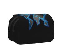 YFSGDLBN Astuccio per penne a conchiglia con stampa mappa del mondo