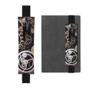 YFSGDLBN Astuccio portamatite in pelle stampata con ingranaggi meccanici Steampunk, Nero , Taglia unica, Portamonete